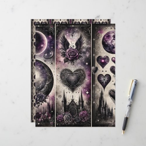 Celestial Gothic Valentines Scrapbook Paper