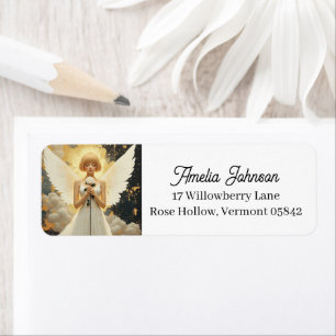 Celestial Grace Pretty Angel and Rose Label