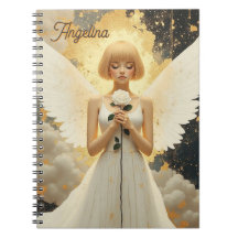 Celestial Grace Pretty Angel and Rose Personalized