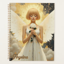 Celestial Grace Pretty Angel and Rose Personalized
