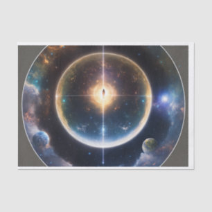 "Celestial Gravitas: Black Hole Space-Time Emblem" Tissue Paper