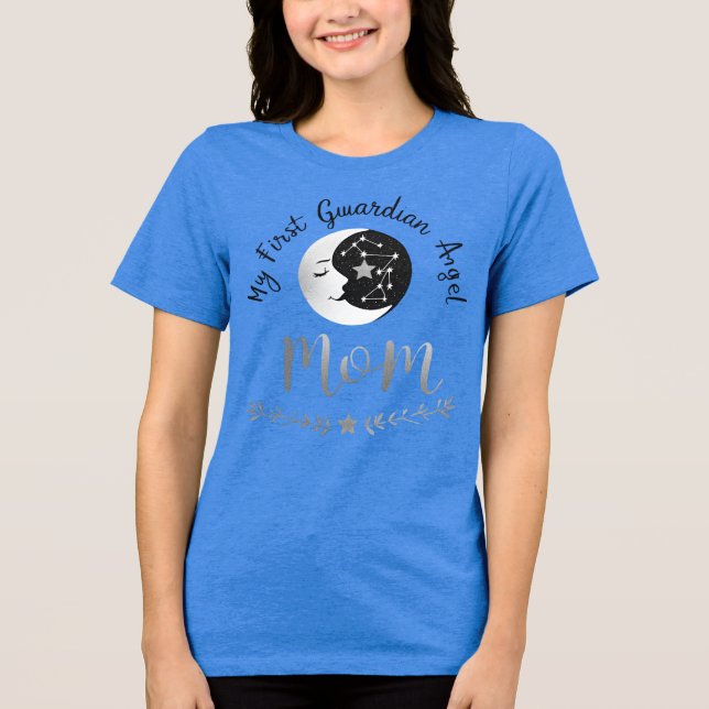 Celestial Guardian Mom | Moon & First Journey Art Tri-Blend Shirt (Front)
