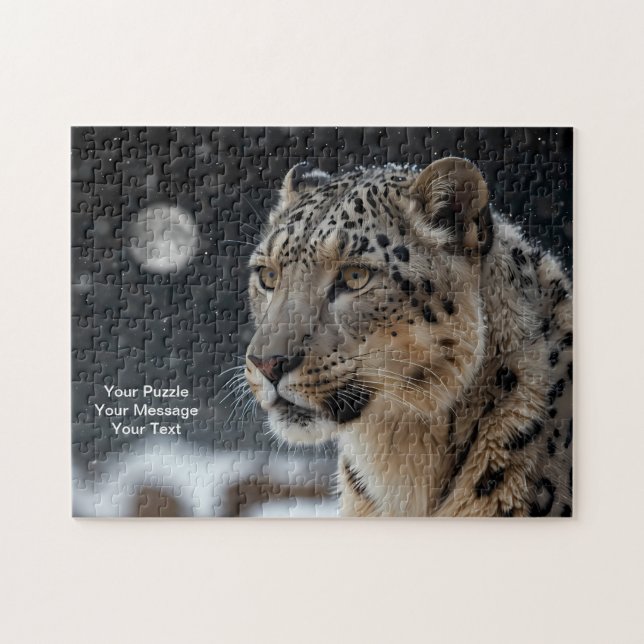 Celestial Guardian – Snow Leopard Jigsaw Puzzle (Horizontal)
