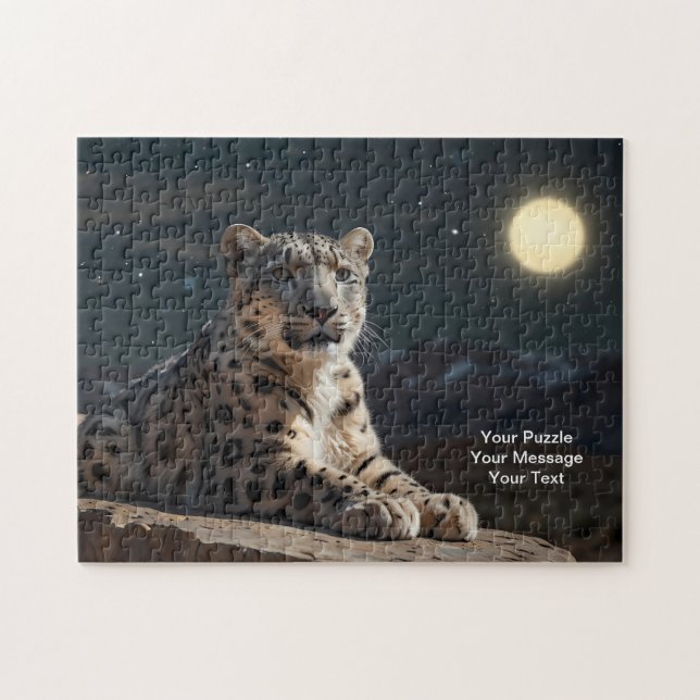 Celestial Guardian – Snow Leopard Jigsaw Puzzle (Horizontal)