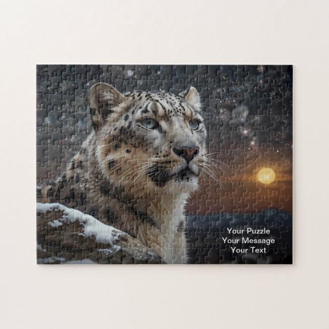 Celestial Guardian – Snow Leopard Jigsaw Puzzle (Horizontal)