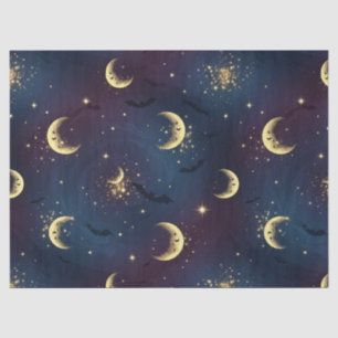 Celestial Halloween Night Bokeh - Mystical Moon Tissue Paper