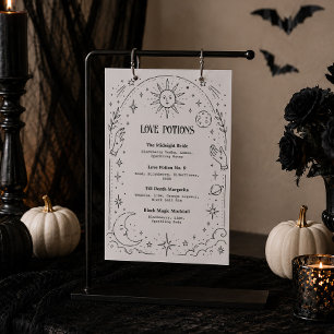 Celestial Halloween Wedding Bar Drink Menu Foam Board