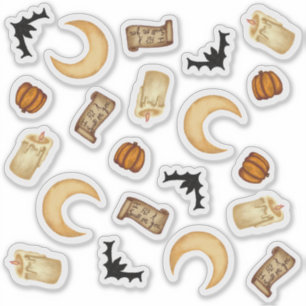 Celestial Halloween Witchy Moon Sticker Sheet
