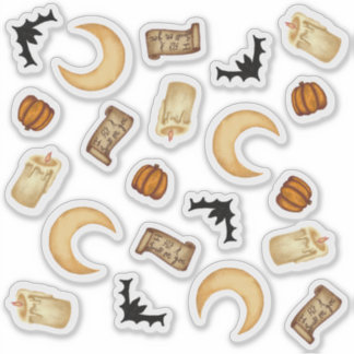 Celestial Halloween Witchy Moon Sticker Sheet