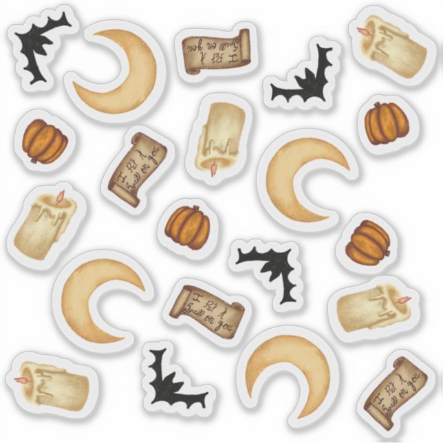 Celestial Halloween Witchy Moon Sticker Sheet (Front)