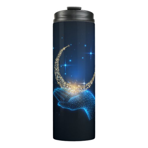 Celestial Hand_Held Crescent Moon Thermal Tumbler