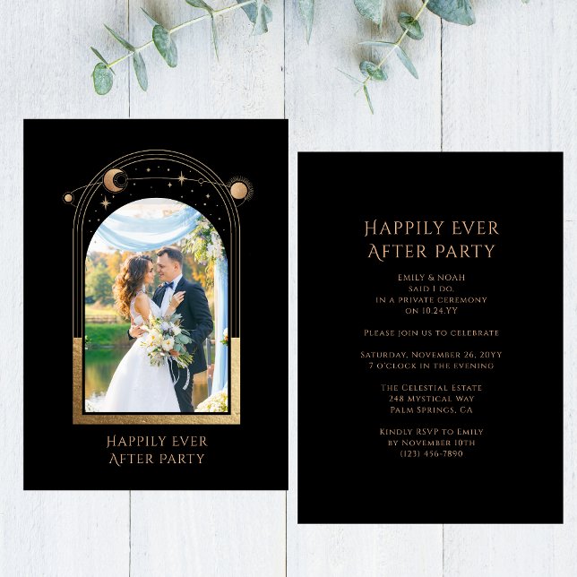 Celestial Happily Ever After Wedding Reception Invitation (Creator Uploaded)