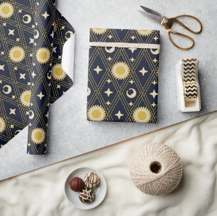 Celestial Harlequin Light (Midnight Hearth) Wrapping Paper