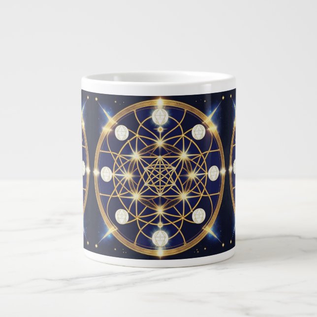Celestial Harmony – The Light Within the Grid Giant Coffee Mug (Front)