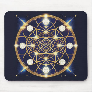 Celestial Harmony – The Light Within the Grid Mouse Pad