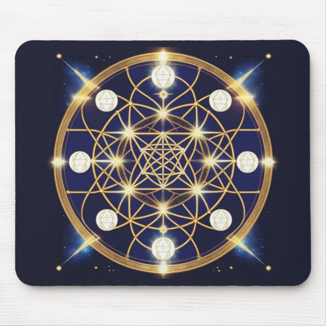 Celestial Harmony – The Light Within the Grid Mouse Pad (Front)