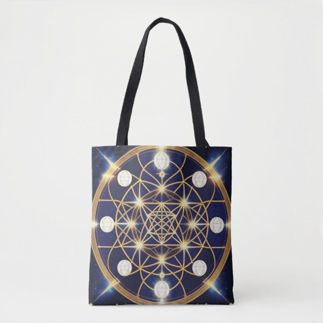 Celestial Harmony – The Light Within the Grid Tote Bag (Front)