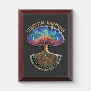 Celestial Harmony Tree - Cosmic Meditation Mandala Award Plaque