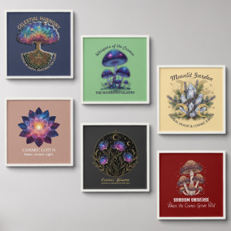 Celestial Harmony Tree - Cosmic Meditation Mandala Peel And Stick Photo Tile