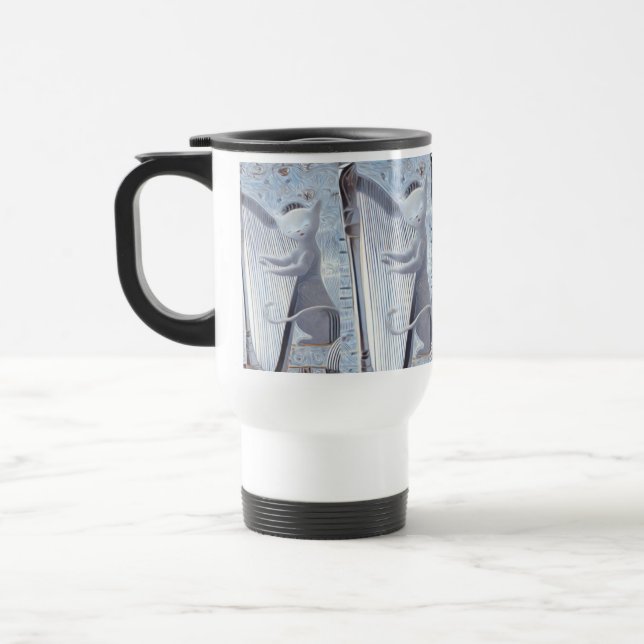 Celestial Harp Cat Travel Mug (Left)
