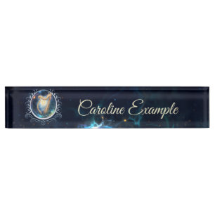 Celestial Harp of the Moonbound Skies. Desk Name Plate