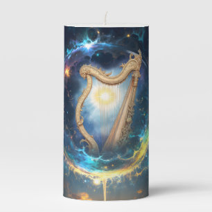 Celestial Harp of the Moonbound Skies. Pillar Candle