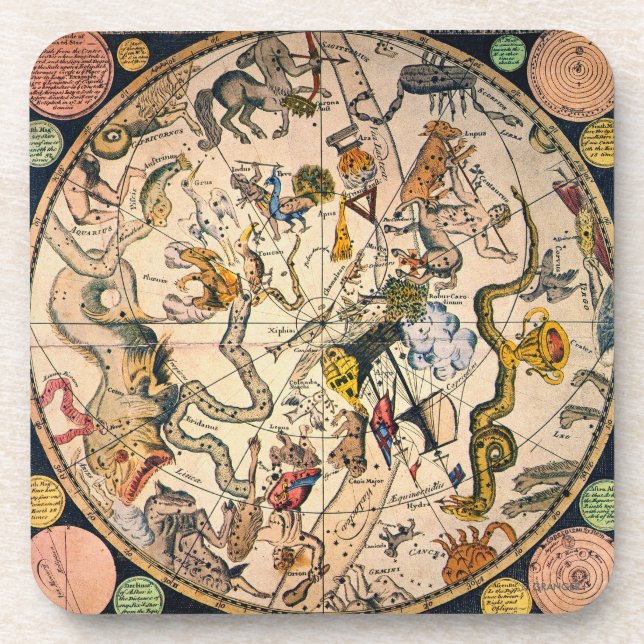 Celestial Hemisphere, 1790 Beverage Coaster (Front)