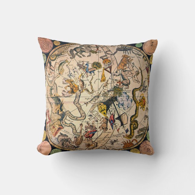 Celestial Hemisphere, 1790 Throw Pillow (Front)