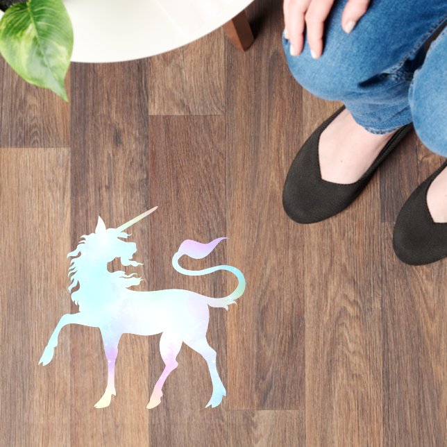Celestial Holographic Rainbow Unicorn  Floor Decals (Floor)