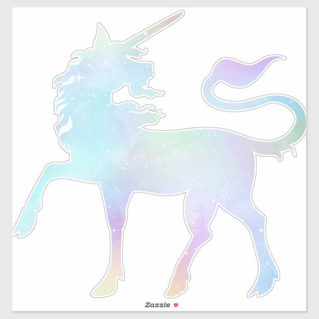 Celestial Holographic Rainbow Unicorn XL Vinyl Sticker (Sheet)