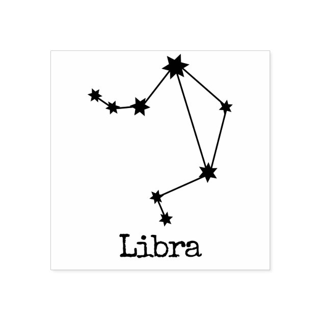 Celestial Horoscope Libra Rubber Stamp
