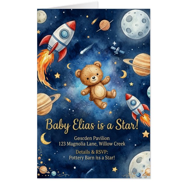 Celestial Hot Air Balloon Adventure Card (Front)