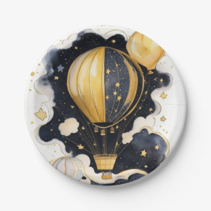 Celestial Hot Air Balloon Baby Shower Paper Plates