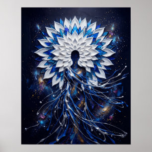 Celestial Impasto Mandala Goddess Poster