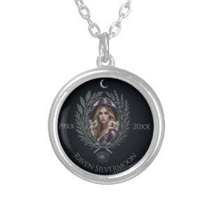 Celestial Indigo Pagan Witch Silver Plated Necklace