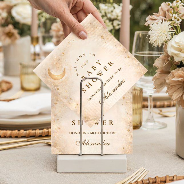 Celestial Ivory Gold Baby Shower Napkins (Creator Uploaded)