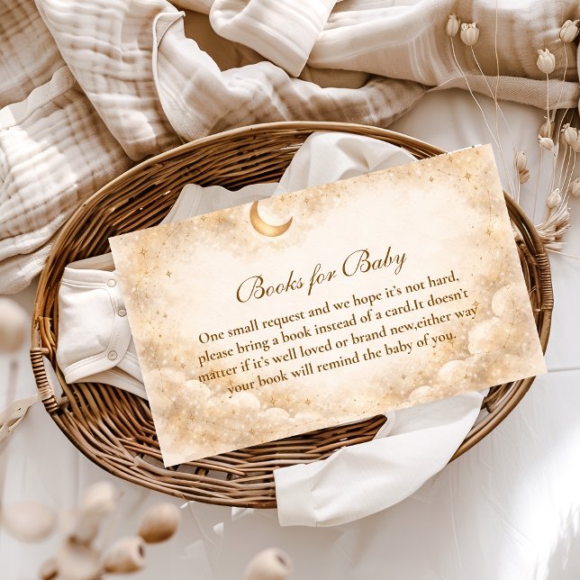 Celestial Ivory Gold Books For Baby Enclosure Card (Creator Uploaded)