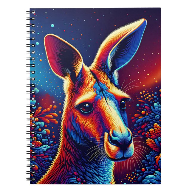 Celestial Kangaroo – Cosmic Wildlife Art Notebook (Front)