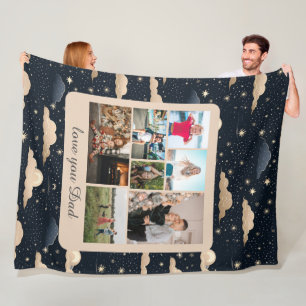 Celestial Kids Multiple Photos Monogram Fleece Blanket
