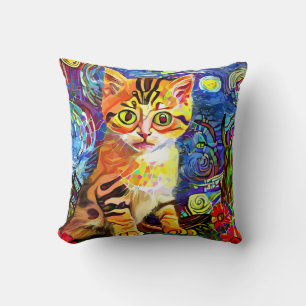 Celestial Kitty Throw Pillow