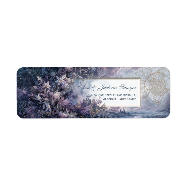 Celestial Lavender Cosmic Gilded Botanical Label (Front)