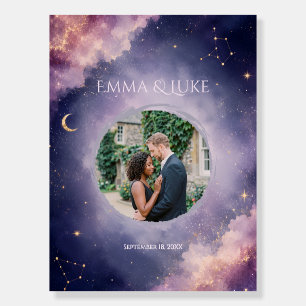 Celestial Lavender Galaxy Wedding Welcome Sign