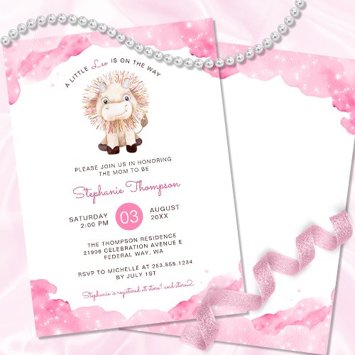 Celestial Leo Astrology Sign Baby Shower Invitation