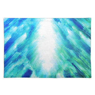 Celestial Light Burst Abstract Art Print Cloth Placemat