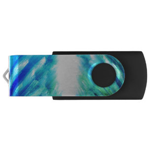 Celestial Light Burst Abstract Art Print  Flash Drive