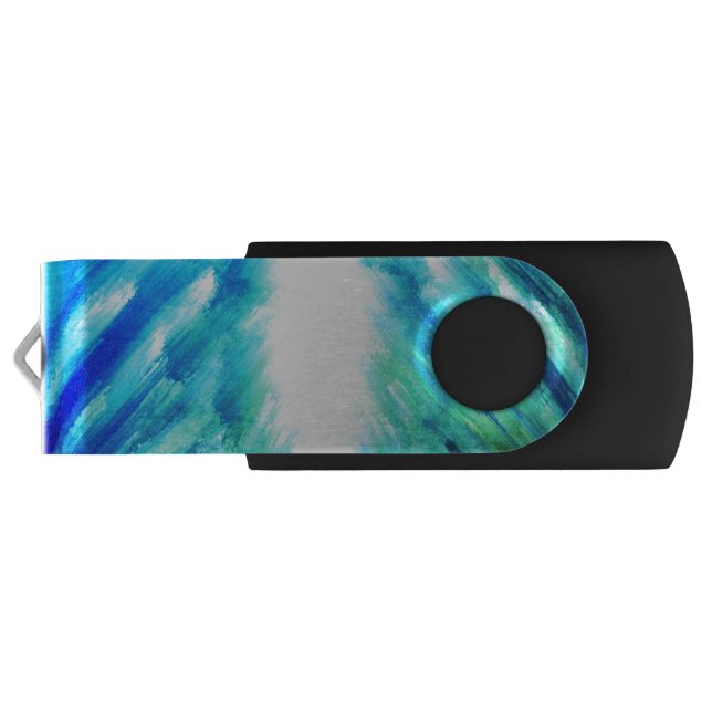Celestial Light Burst Abstract Art Print  Flash Drive (Back)