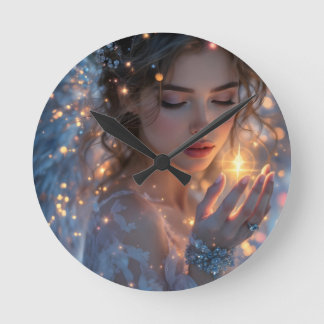 Celestial Lightbearer – Angel Holding the Star of Round Clock