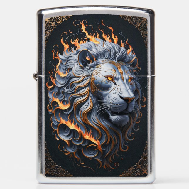 Celestial Lion Art Design #6 Zippo Lighter (Front)