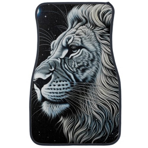 Celestial Lion Night Sky Ai Art Car Floor Mat