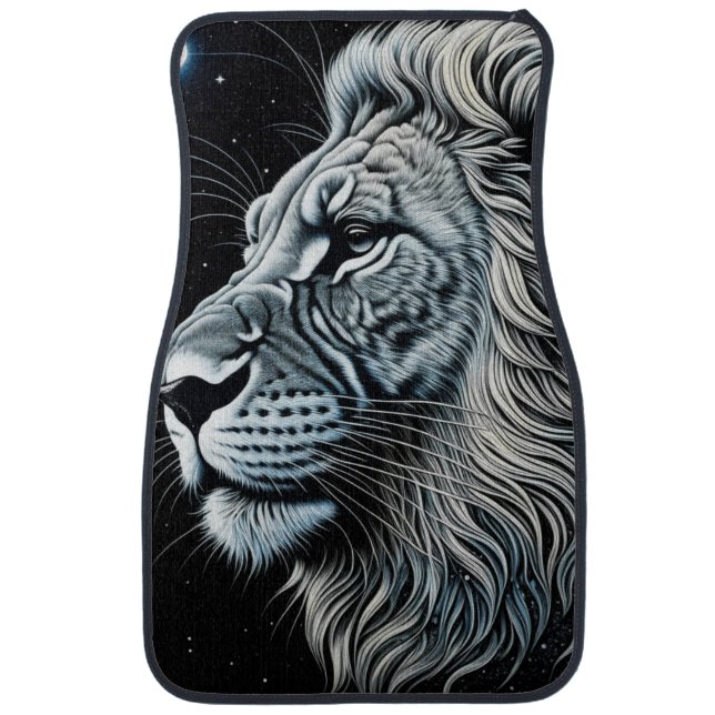 Celestial Lion Night Sky Ai Art Car Floor Mat (Front)